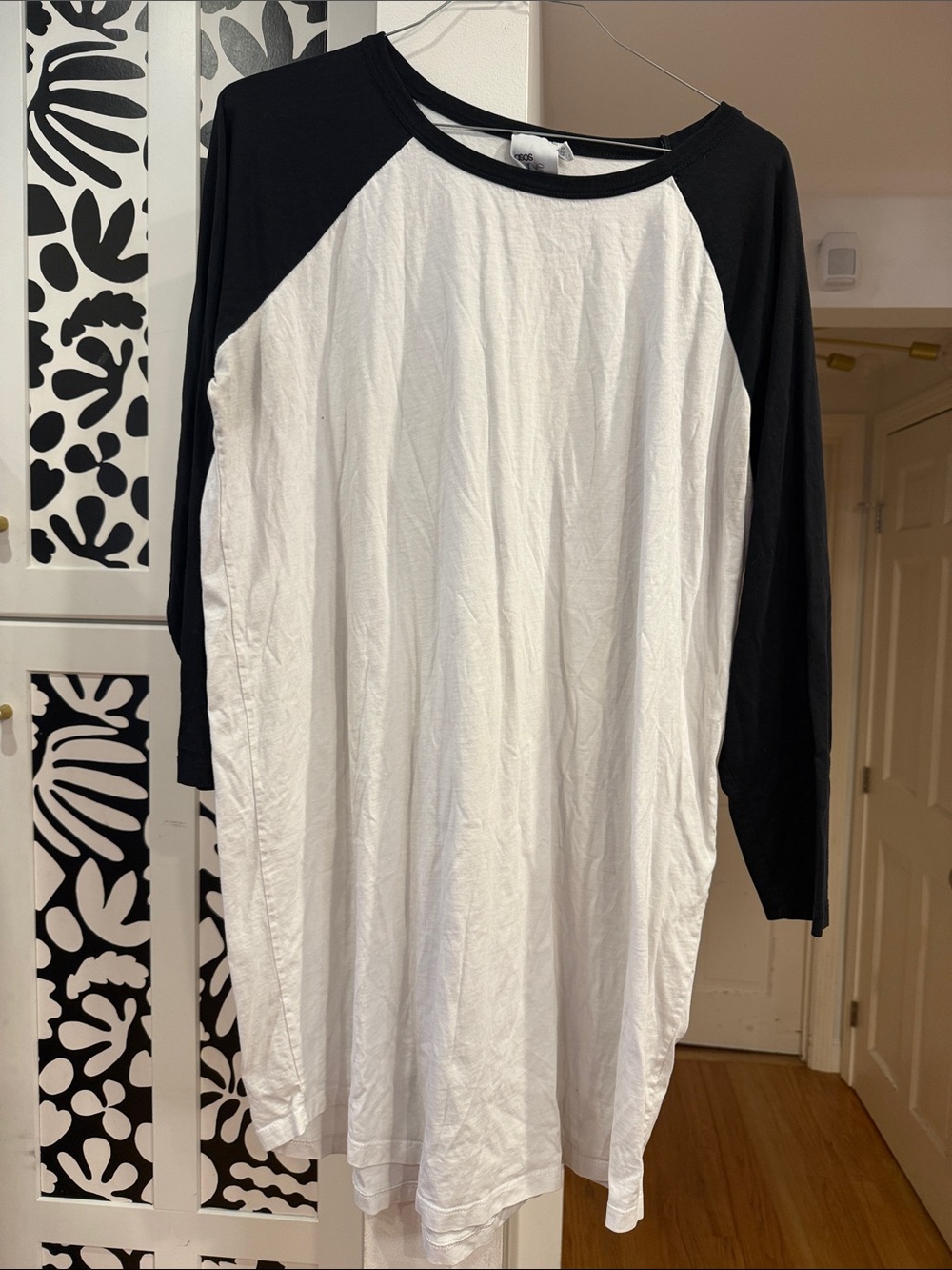 ASOS Black & White Baseball Tee Dress